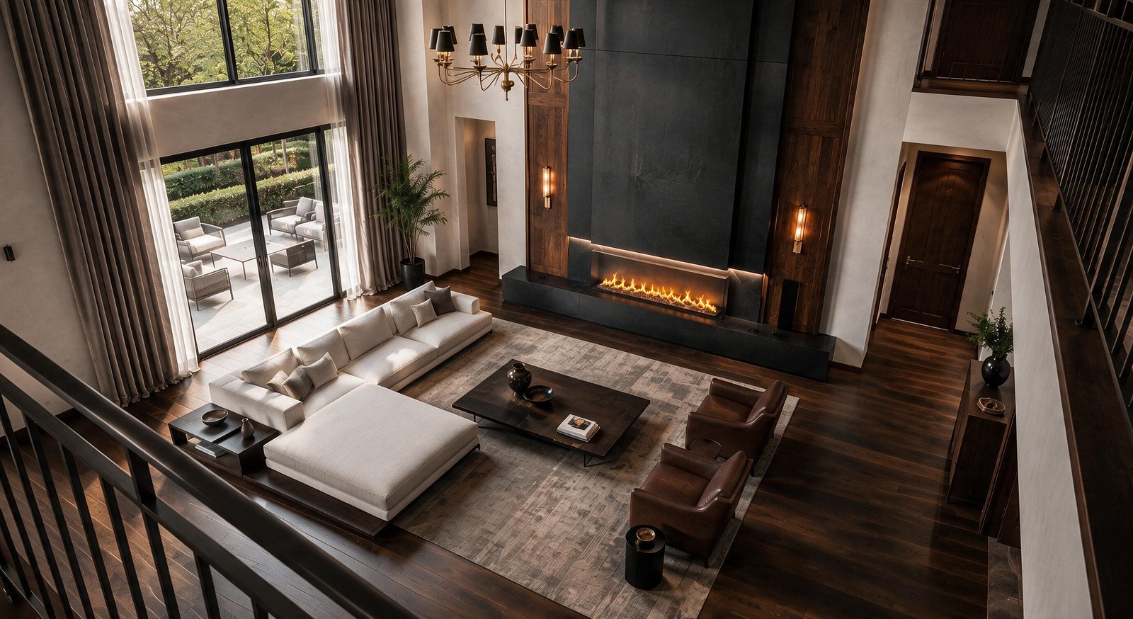 Double-height living room in Private Residence — Switzerland